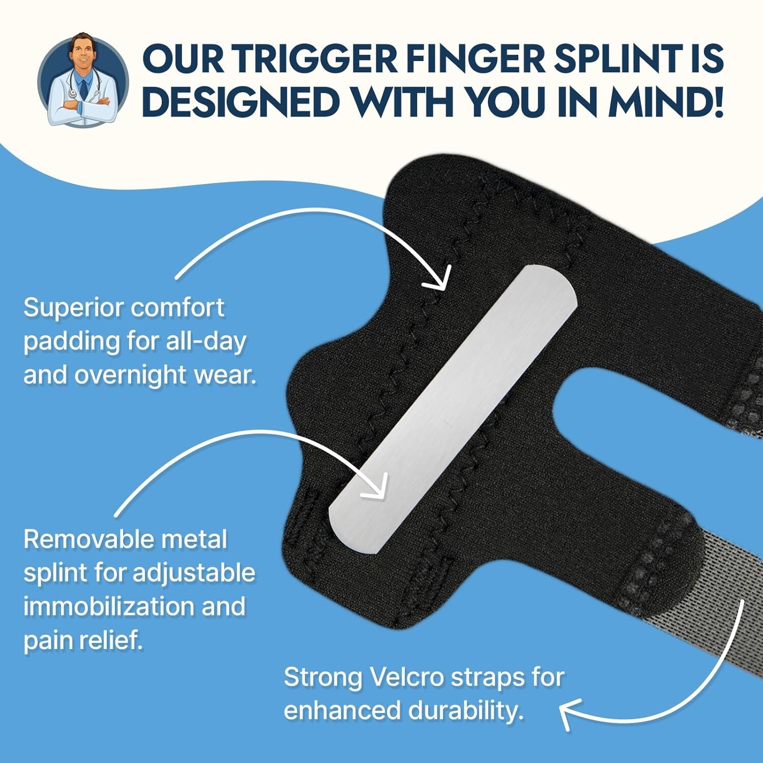 Premium Comfort Trigger Finger Splint Set: Superior Padding for All-Day Relief