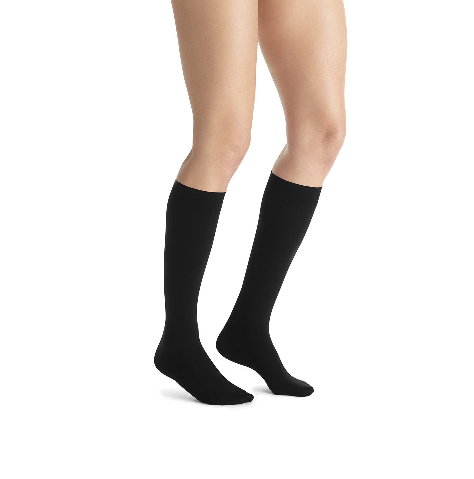 JOBST 115202 Opaque Compression Stocking, Knee High, Large, Classic Black
