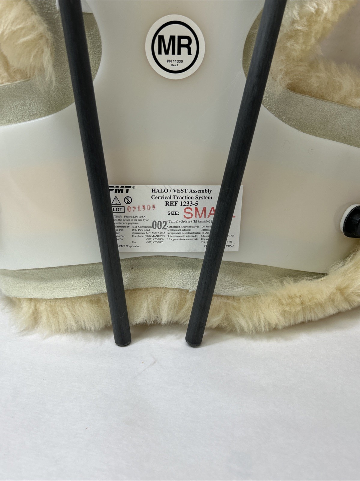 PMT Halo Assembly Cervical Traction System SMALL W Lambs Wool Vest NEW 1233-5