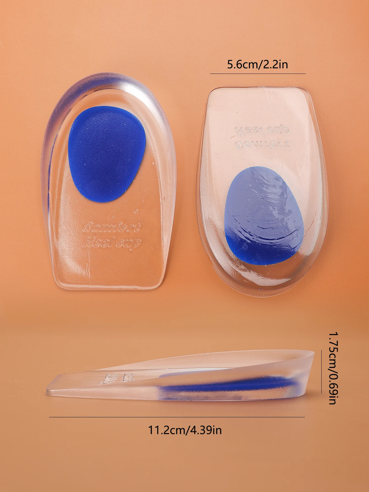 Silicone insole heel pad for male and female bone spurs to protect the heel, rel