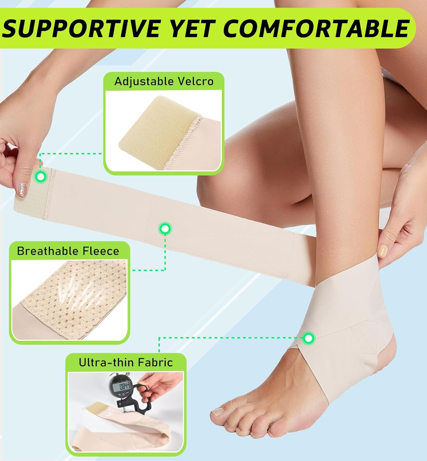 Hirui Ultrathin High-Elastic Ankle Wraps Ankle Brace for Men Women Kids, Adjusta