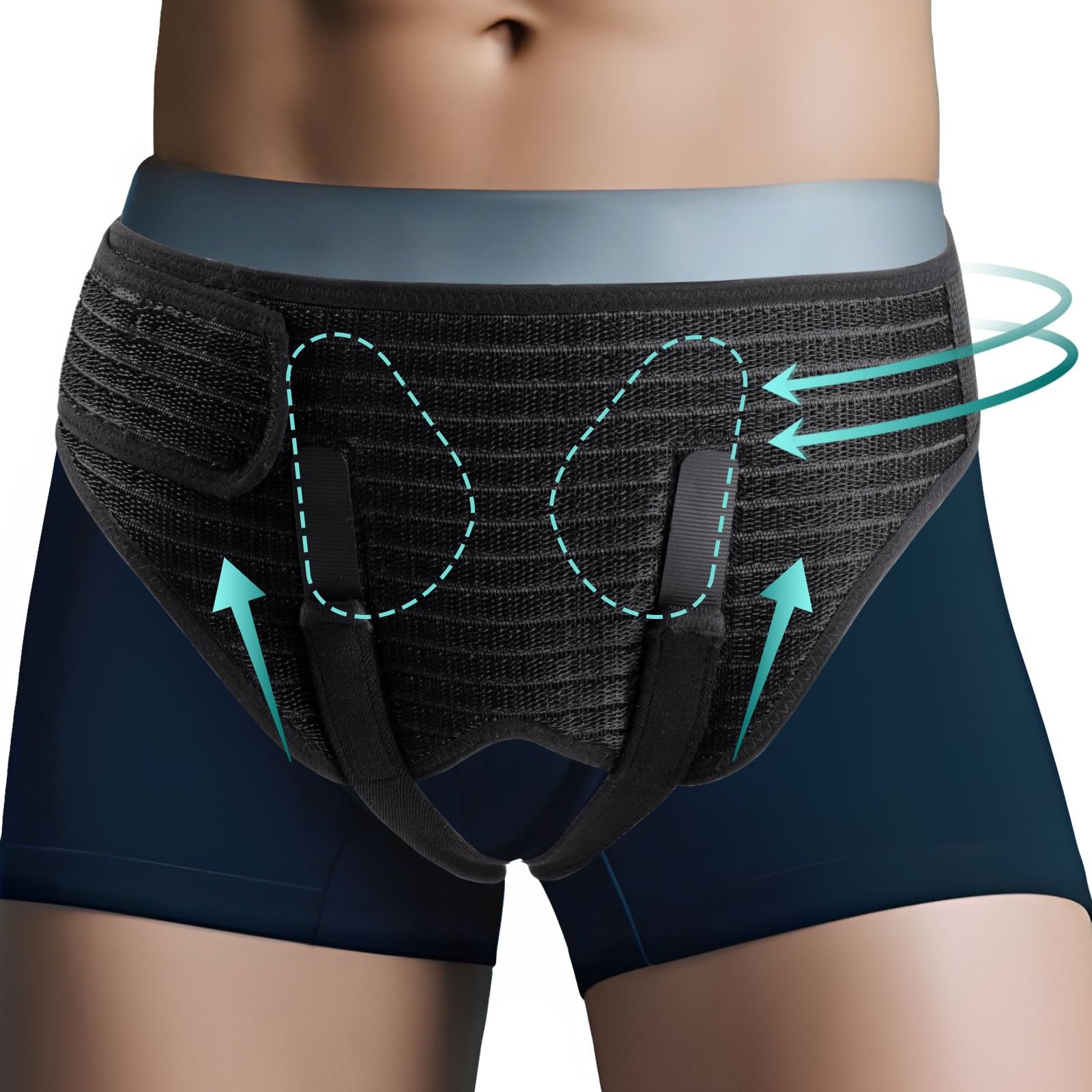 Hernia Belt for Men Inguinal, Groin Brace with 4 Removable Silicone Compressi…