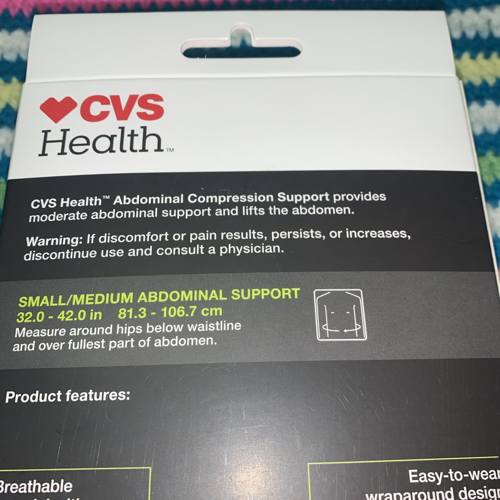 CVS Health abdominal compression support, Moderate Support Size SM/MED
