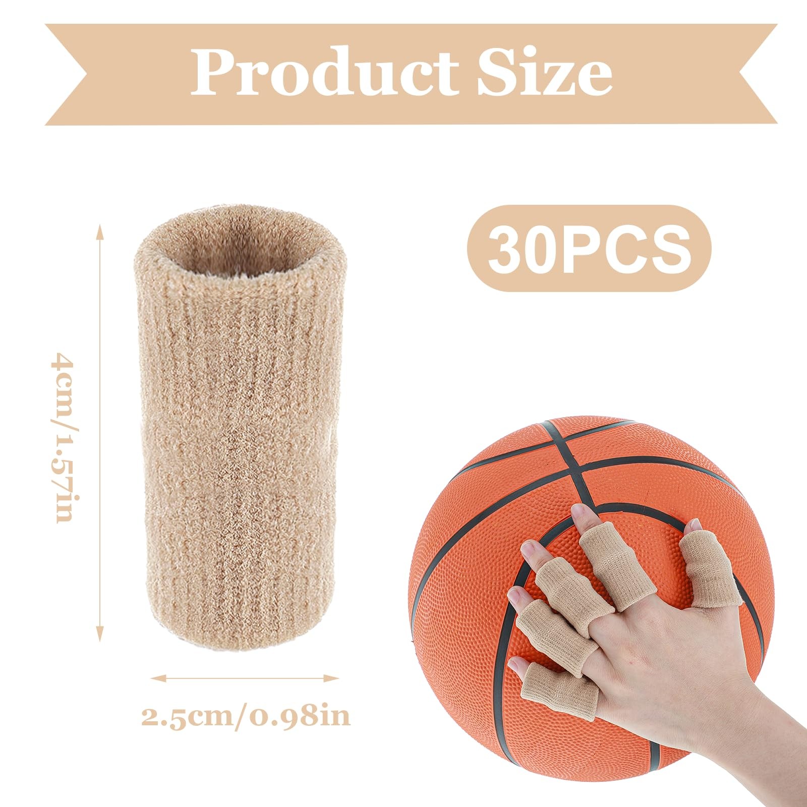 30 Pcs Breathable Finger Sleeves Thumb Splint Elastic Support Compression Sleeve