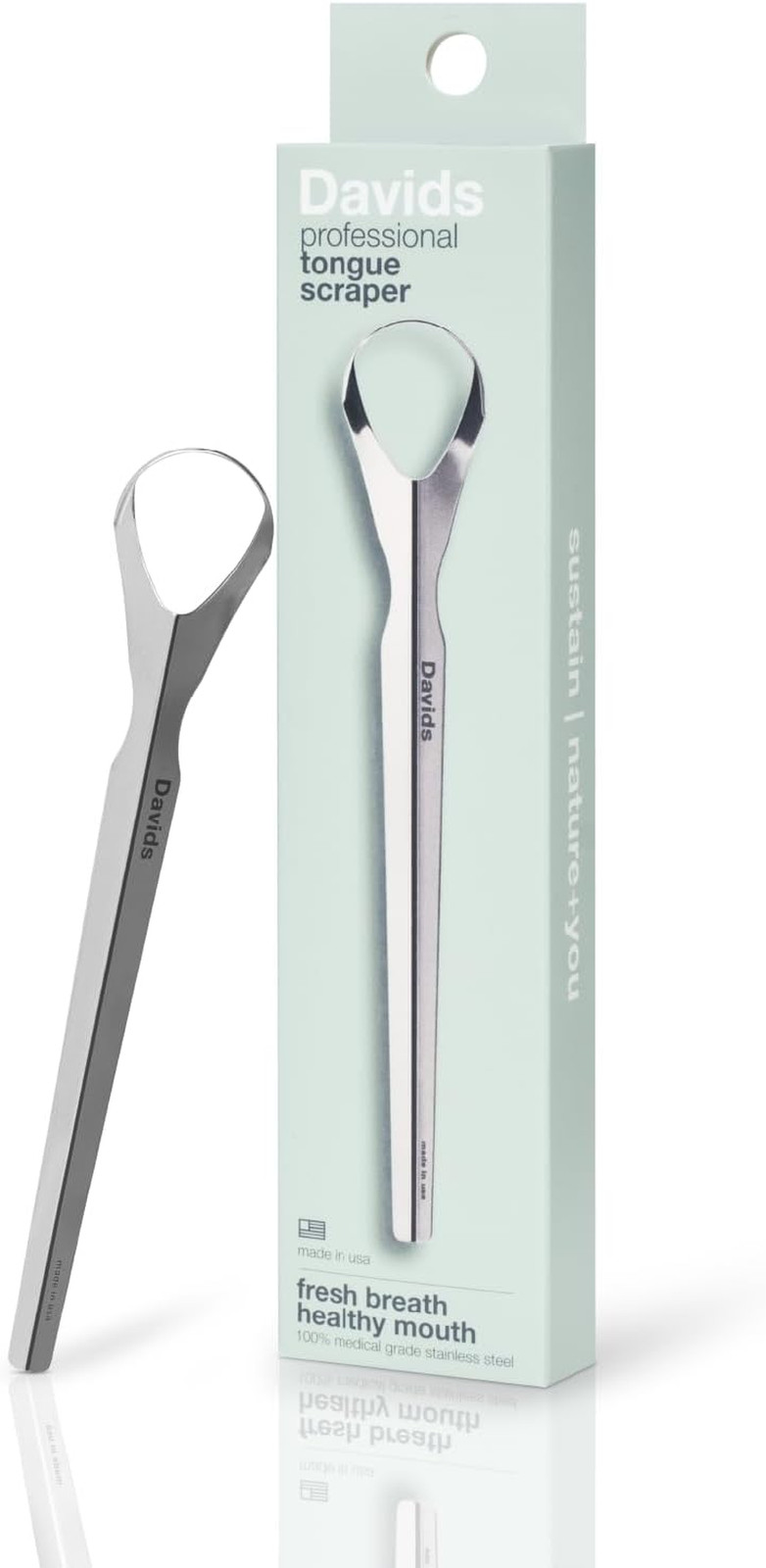 Raspador de Lengua para Adultos y Ninos Acero Inoxidable Profesional Medico