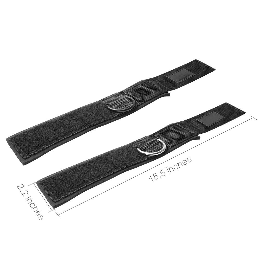 Adjustable Ankle Wrist Cuffs,Padded Straps For Cable Machine Leg Exercises,Black