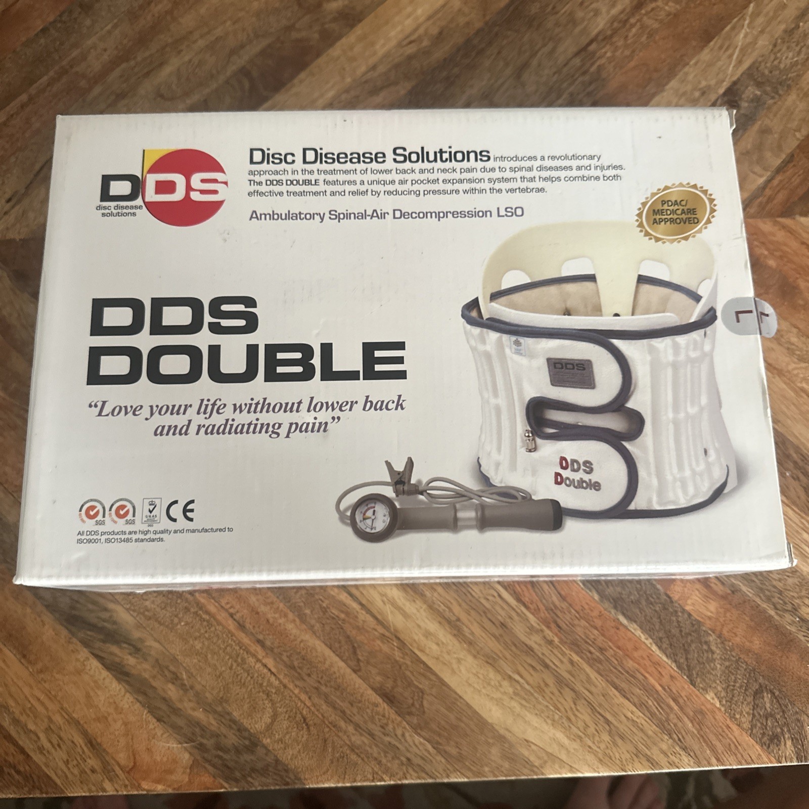 DDS DOUBLE Disc Disease Solutions Back Brace Size L Spinal Air Decompression