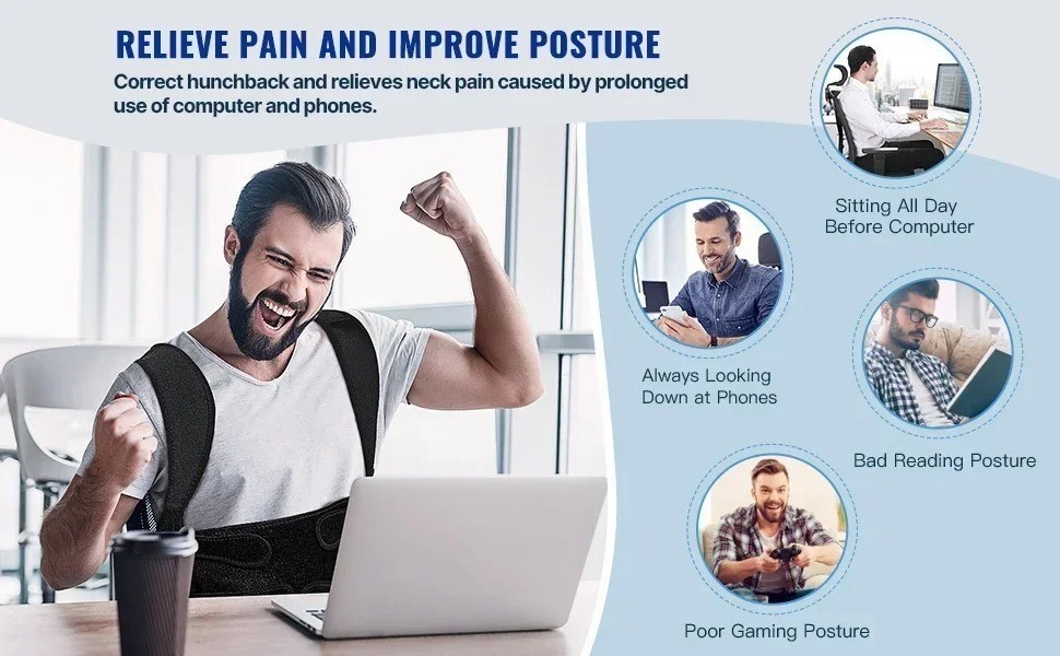 Posture Corrector Adjustable Back Brace Shoulder Support Clavicle Belt Unisex