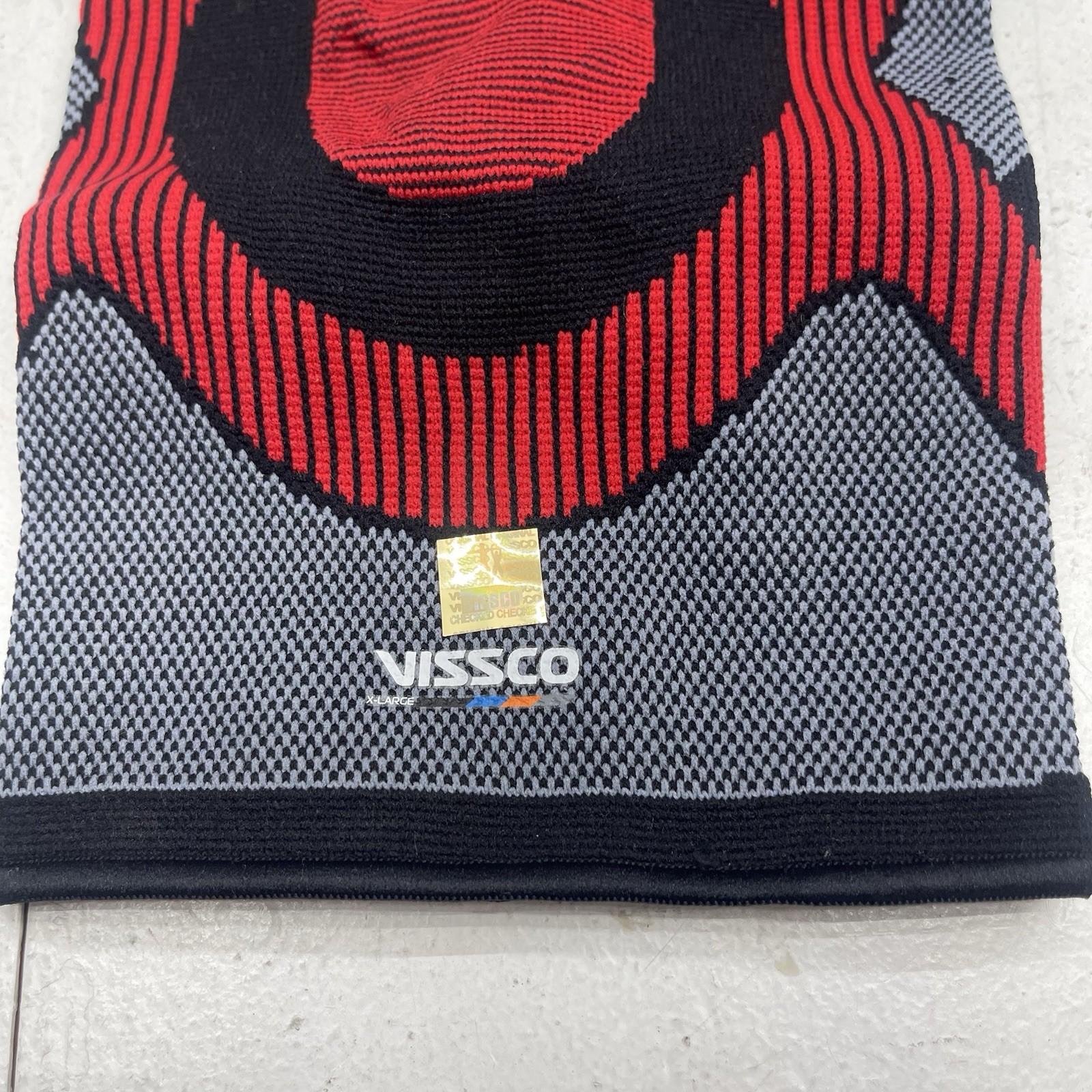 Vissco Black Red Grey 1 Piece Knee Brace Sleeve Unisex Adults Size XL New