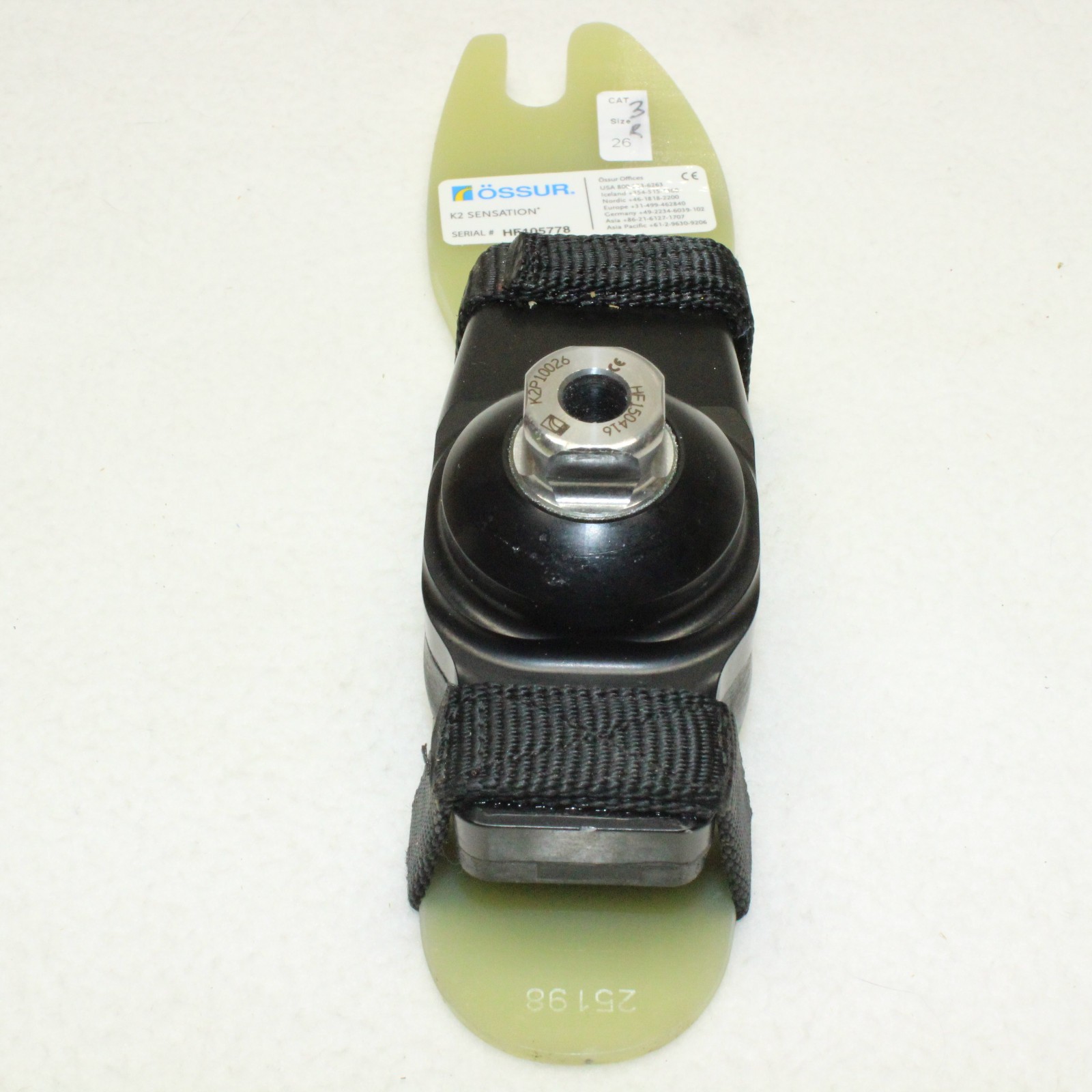 OSSUR K2 SENSATION PROSTHETIC SPLIT TOE FOOT ANKLE SYSTEM ~ RIGHT Sz 26 CAT 3