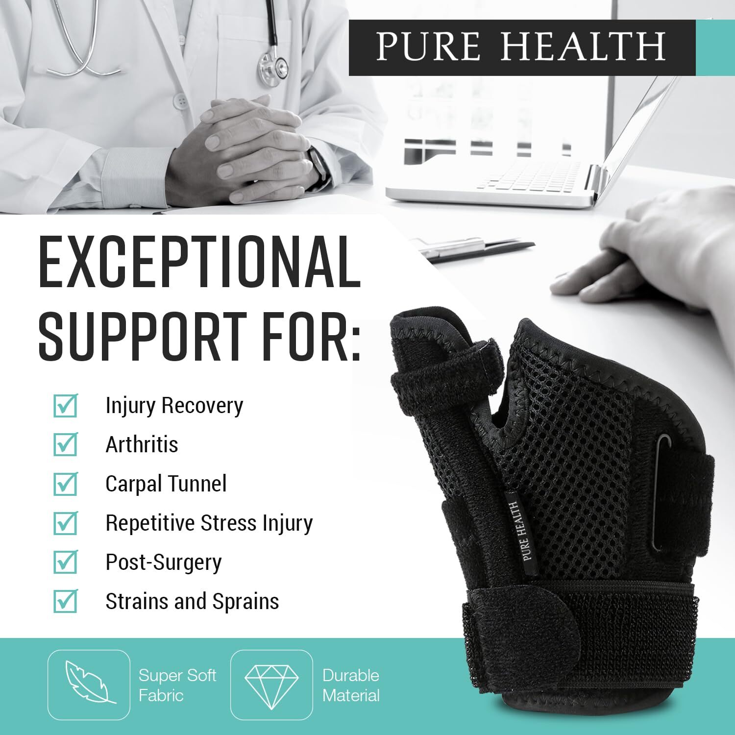 Thumb Spica Splint Brace Support Right Left Hand Carpal Tunnel Pulgar Pulsera