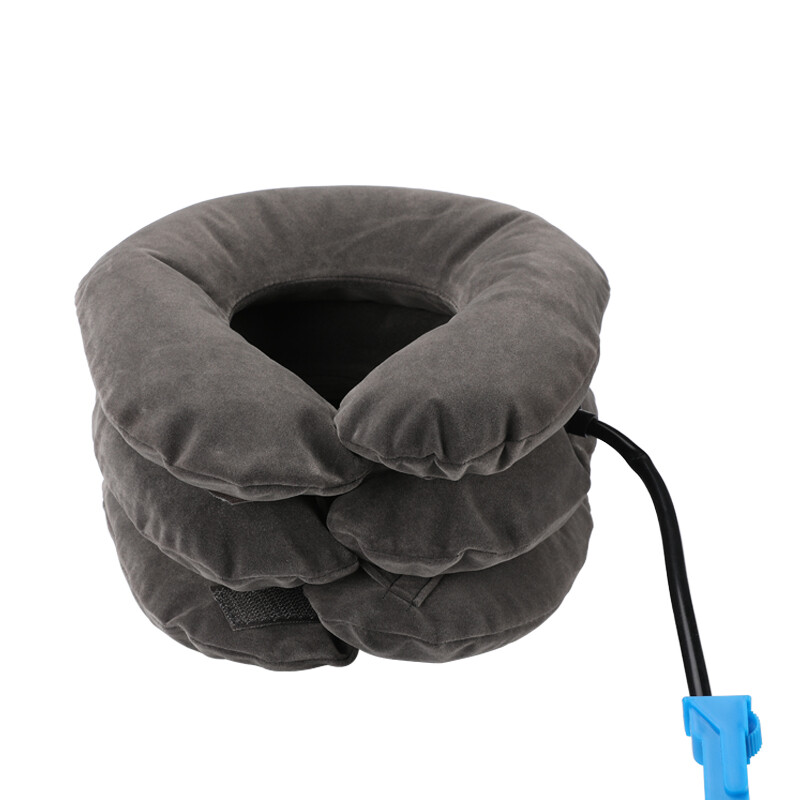 Cervical Neck Traction Collar Device for Neck Back Pain Relief Inflatable Grey