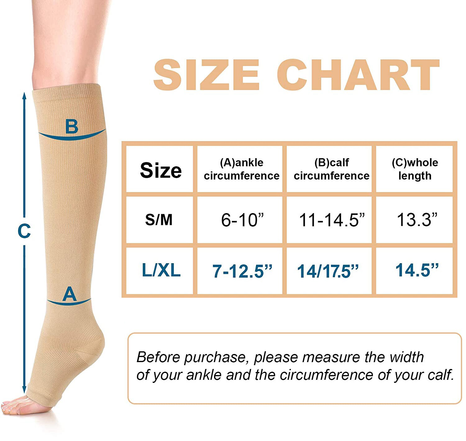 3 PAIRS Calf Compression Socks 20-30 mmHg Varicose Veins BLACK Foot Pain Relief