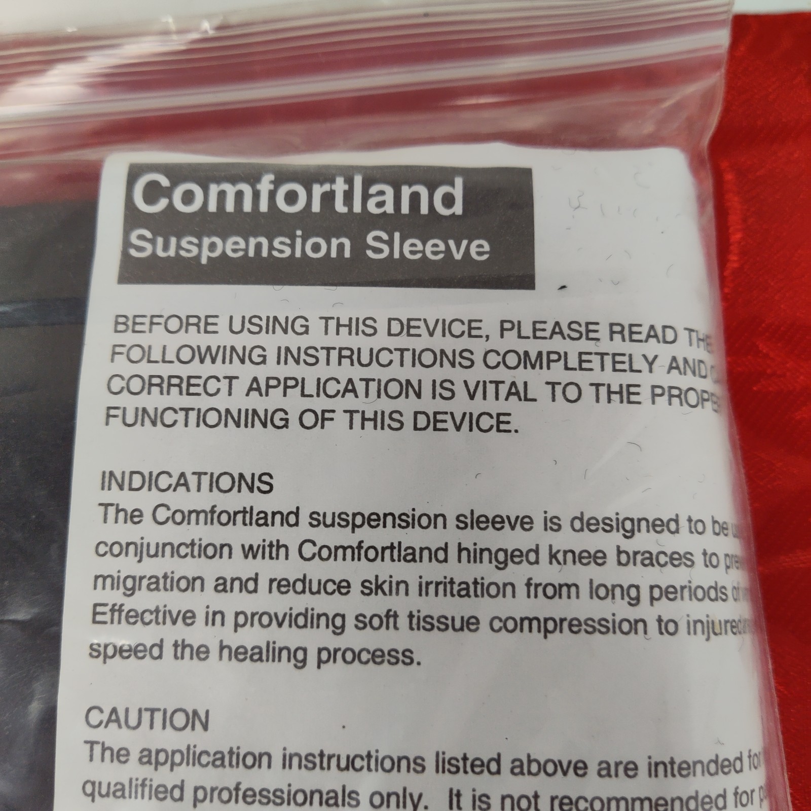 2X Comfortland Knee Brace Suspension Sleeve L2397 Holds Brace In Place