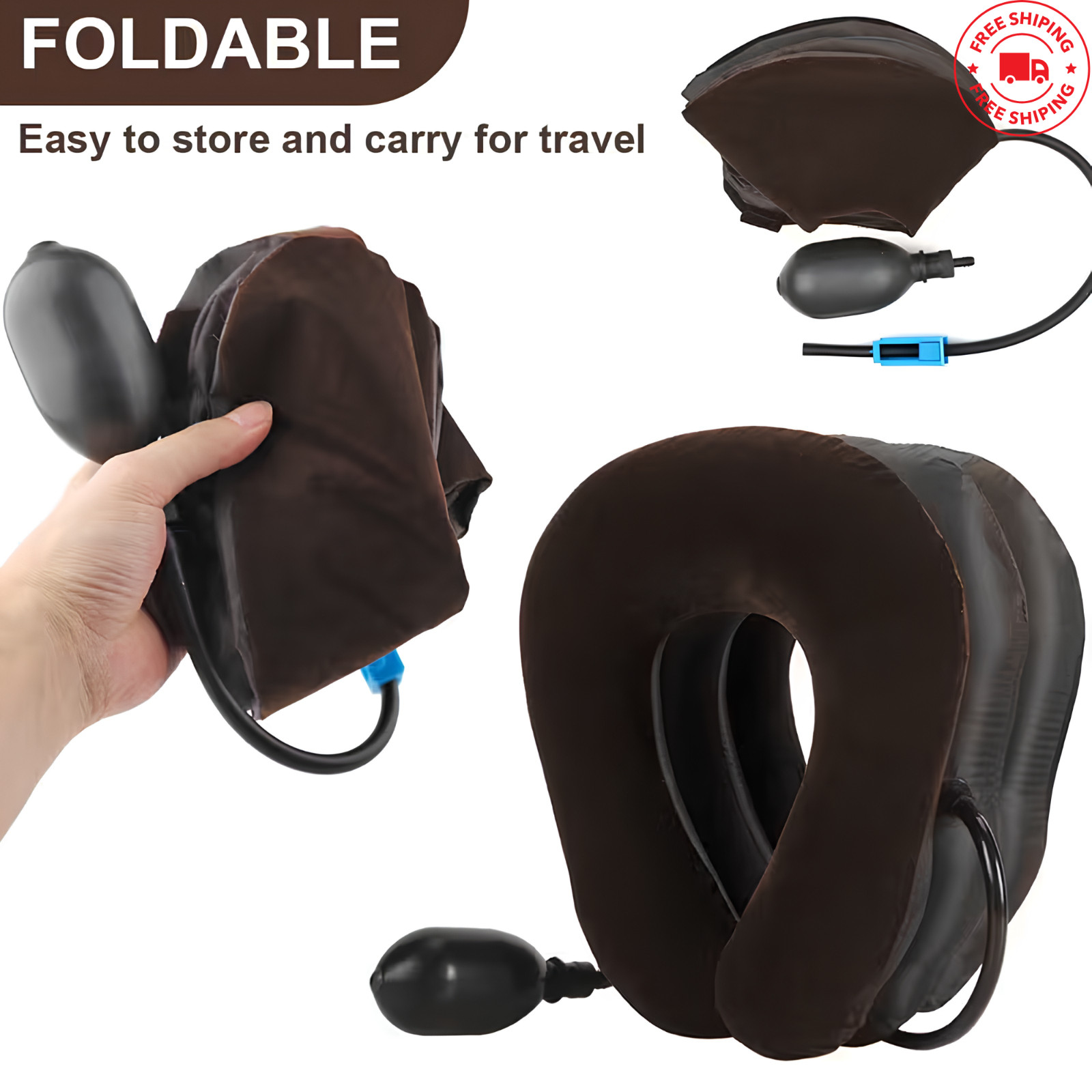 Cervical Neck Traction Device Collar Brace Support Pain Relief Stretcher Therapy