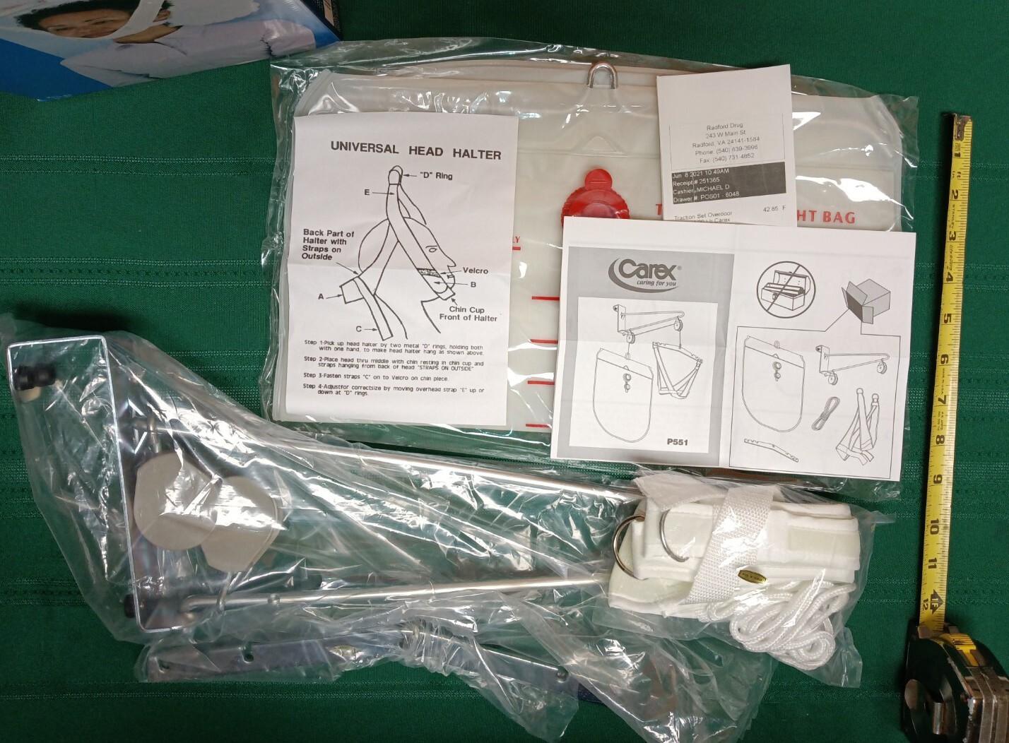 Neck Traction Collar, Carex Cervical Neck Therapy, OPEN Box