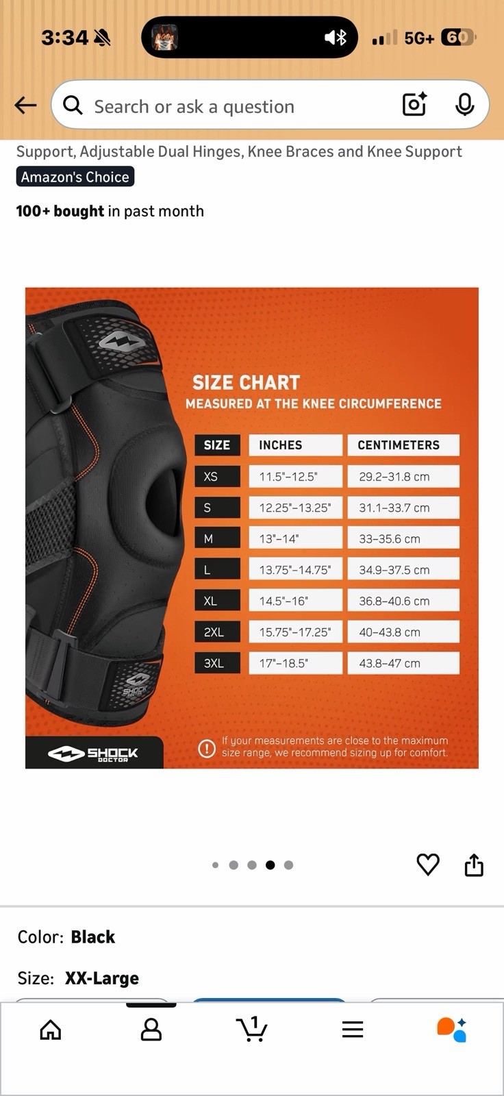 Shock Doctor Hinged Knee Brace 875 MAXIMUM Support Level 3 Size XL