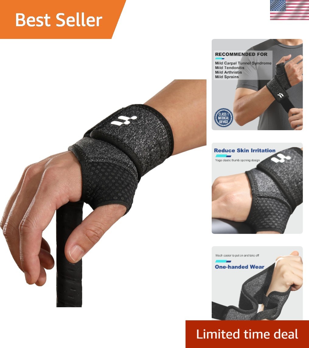 Versatile Compression Wrist Brace with Soft Thumb Design for Active Adults