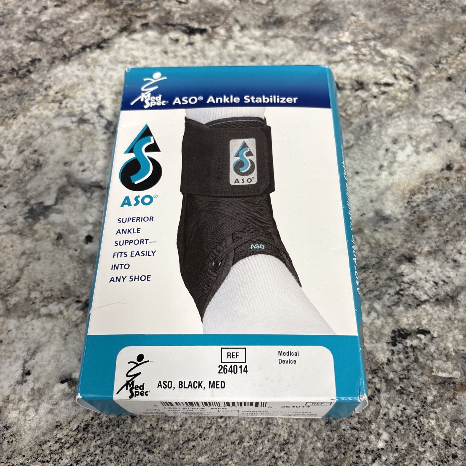 Med Spec 264014 Medium Size ASO Ankle Stabilizer – Black