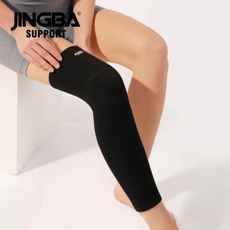 Black long Full Leg Sleeves Long Compression Leg Sleeve Knee Sleeves Protect Leg