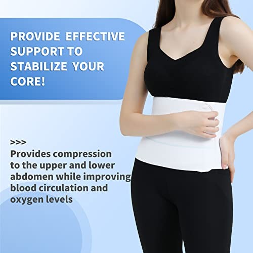 Abdominal Binder Post Surgery Tummy Tuck Belt For Women & M (30″-45″) White