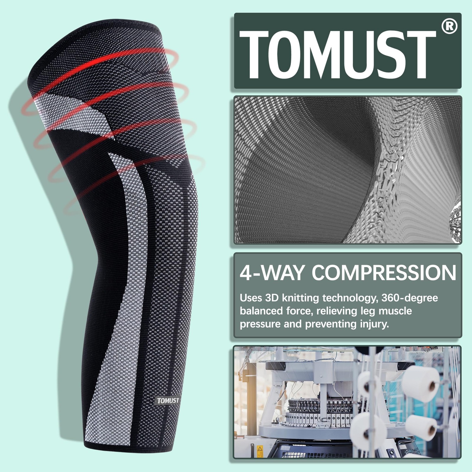 Full Leg Compression Sleeve (Pair), Thigh Support, Calf Protect, Anti Slip Lo…
