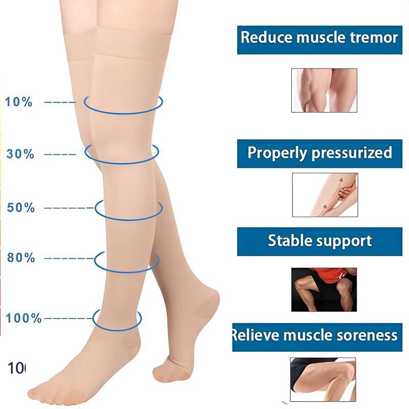 Compression Stockings Thigh High for Women Men 30-40 mmhg Graduated Compression