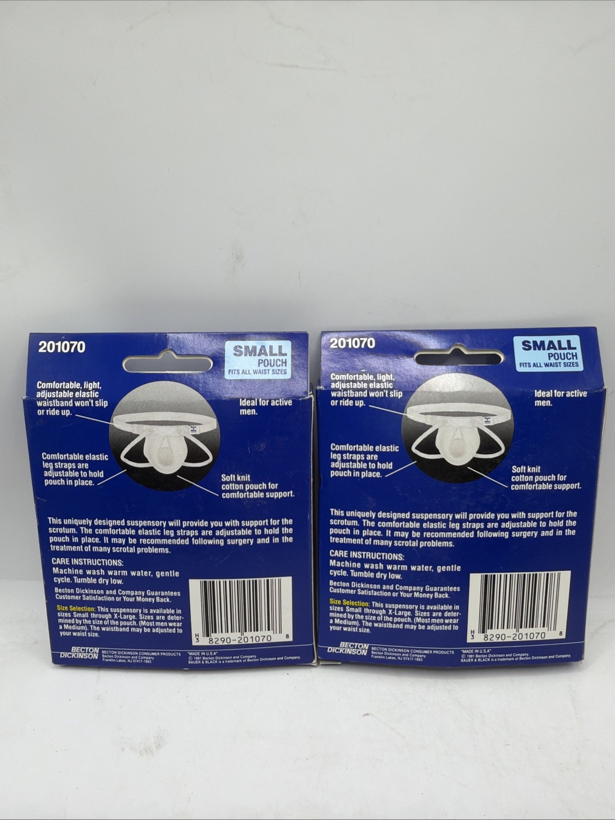 3 Pack 201070 Bauer & Black Adult Therapeutic Jock Strap With Leg Straps Small