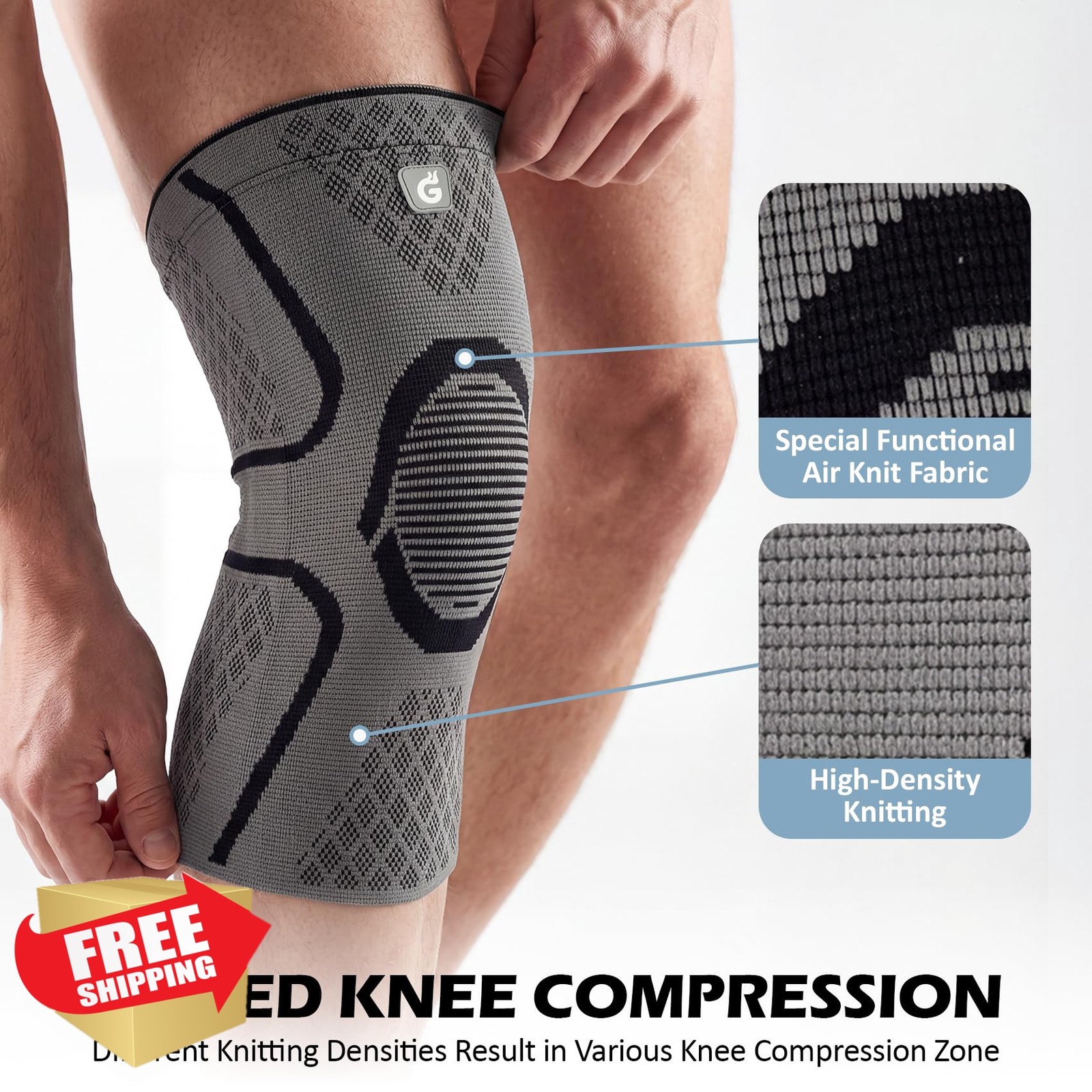 GOOGAH Knee Brace X-Large Gray