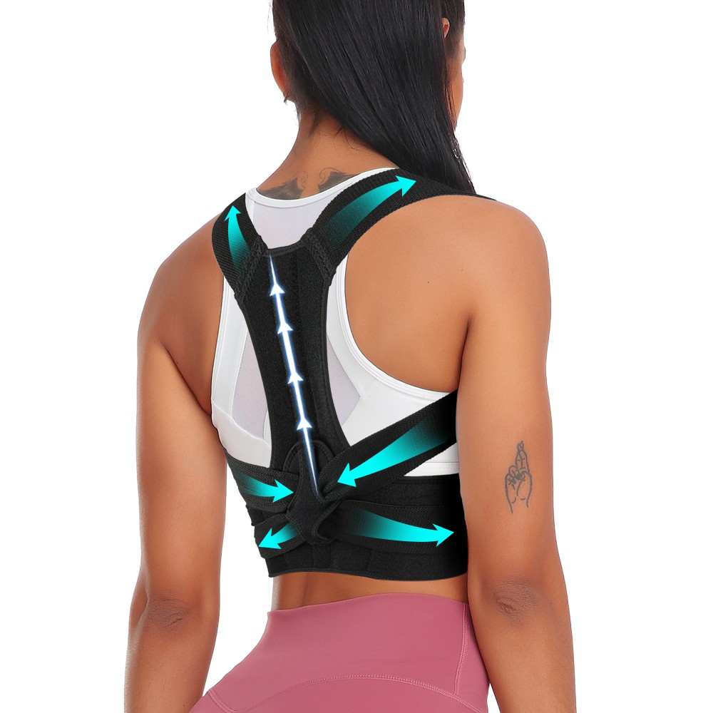 Posture Corrector Lumbar Support Low Back Brace Shoulder Belt for Men & Women