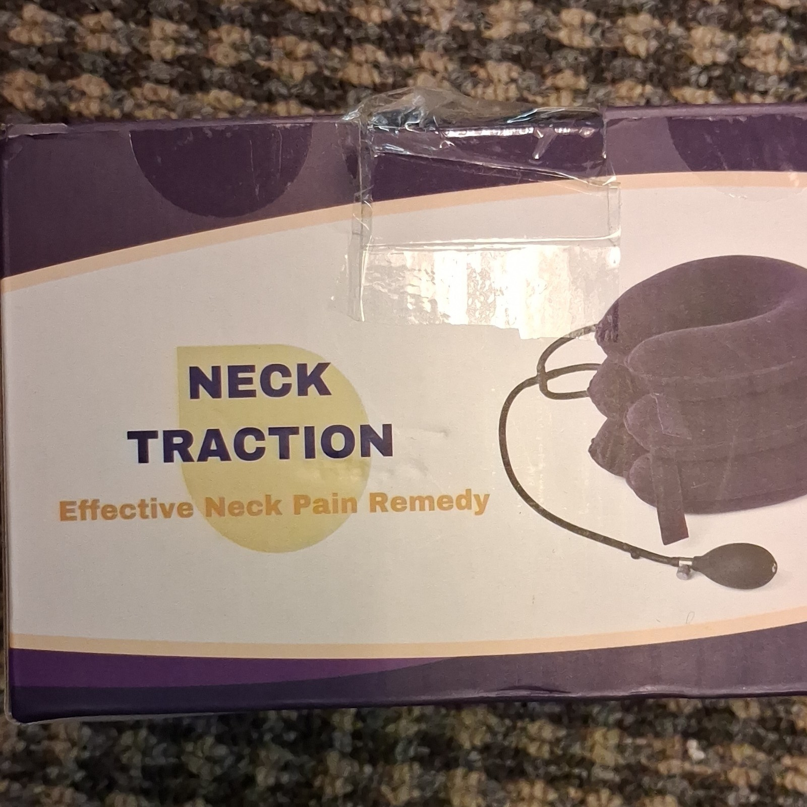 Inflatable Neck Traction Device Pain Relief Brace for Adults One Size Purple