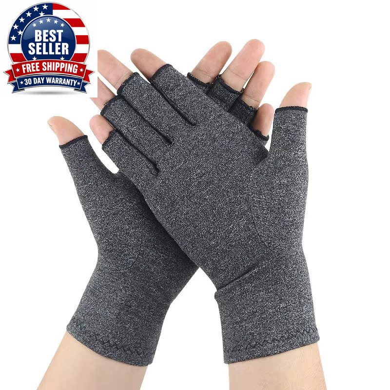 Relieve Hand Discomfort with 1Pair Fingerless Compression Gloves
