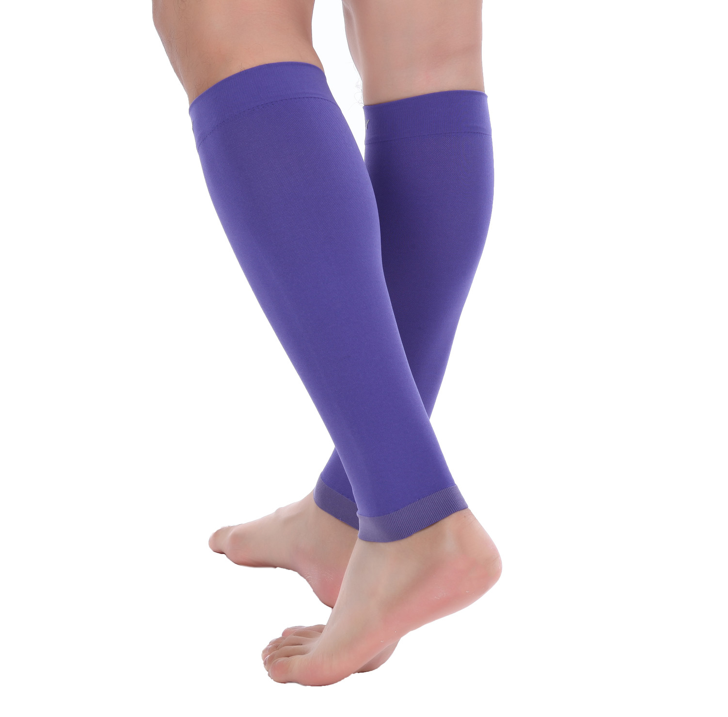 Doc Miller Calf Compression Sleeve 1Pair 20-30mmHg Recovery Varicose Vein VIOLET