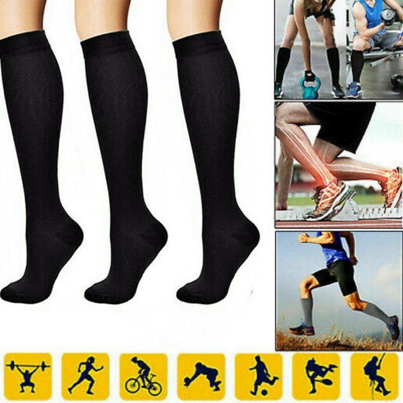 Opaque Compression Socks Knee-Hi Closed Toe Support Hose 20-30mmHg – Unisex