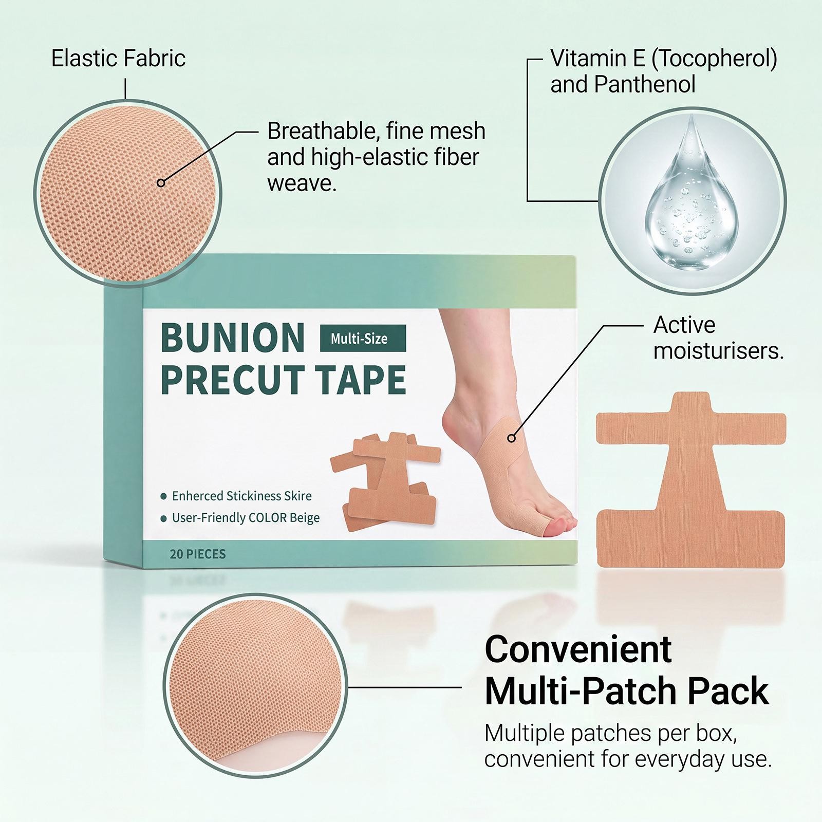 20PCS Big Toe Support Tape Toe Alignment Foot Care Support for Men Women