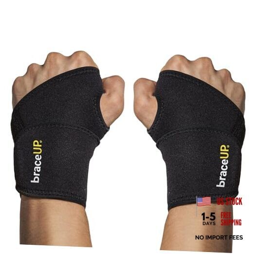 Adjustable Wrist Wraps for Men and Women – Workouts Wrist Band, Carpal 2 Black