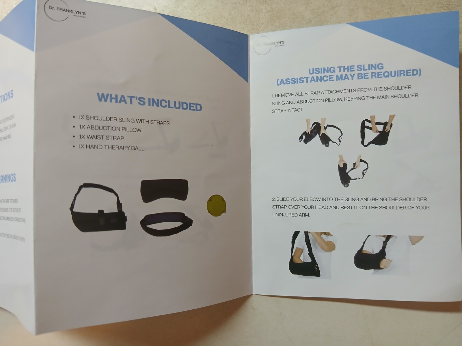 Dr. FRANKLYN’S Arm Sling Shoulder Brace with Abduction Pillow .