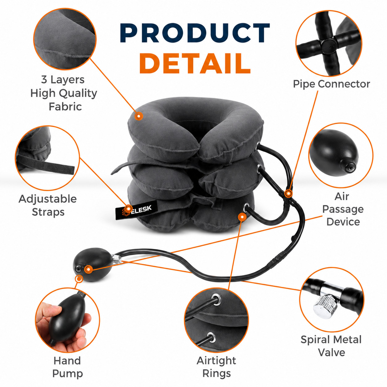 Inflatable Neck Traction Device Cervical Stretcher Pain Relief Support