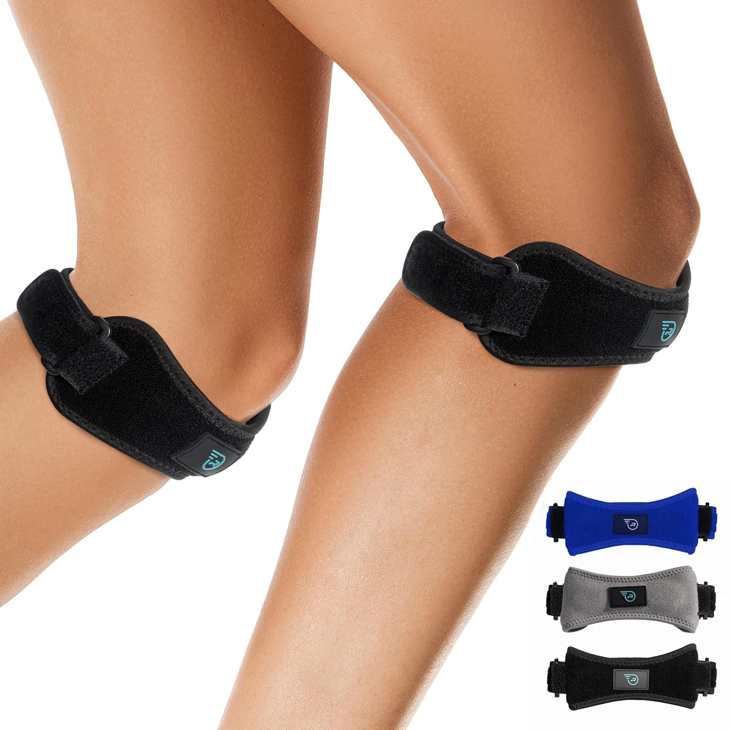 Adjustable Patella Knee Strap Brace for Running Sports Workout Support Black