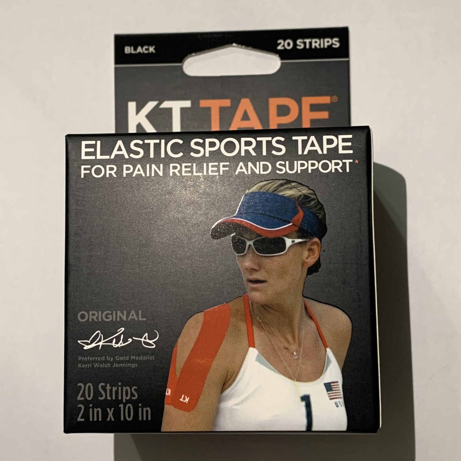 KT TAPE Elastic Kinesiology Therapeutic Tape 20 Pre Cut 10″ Strips Sports Black