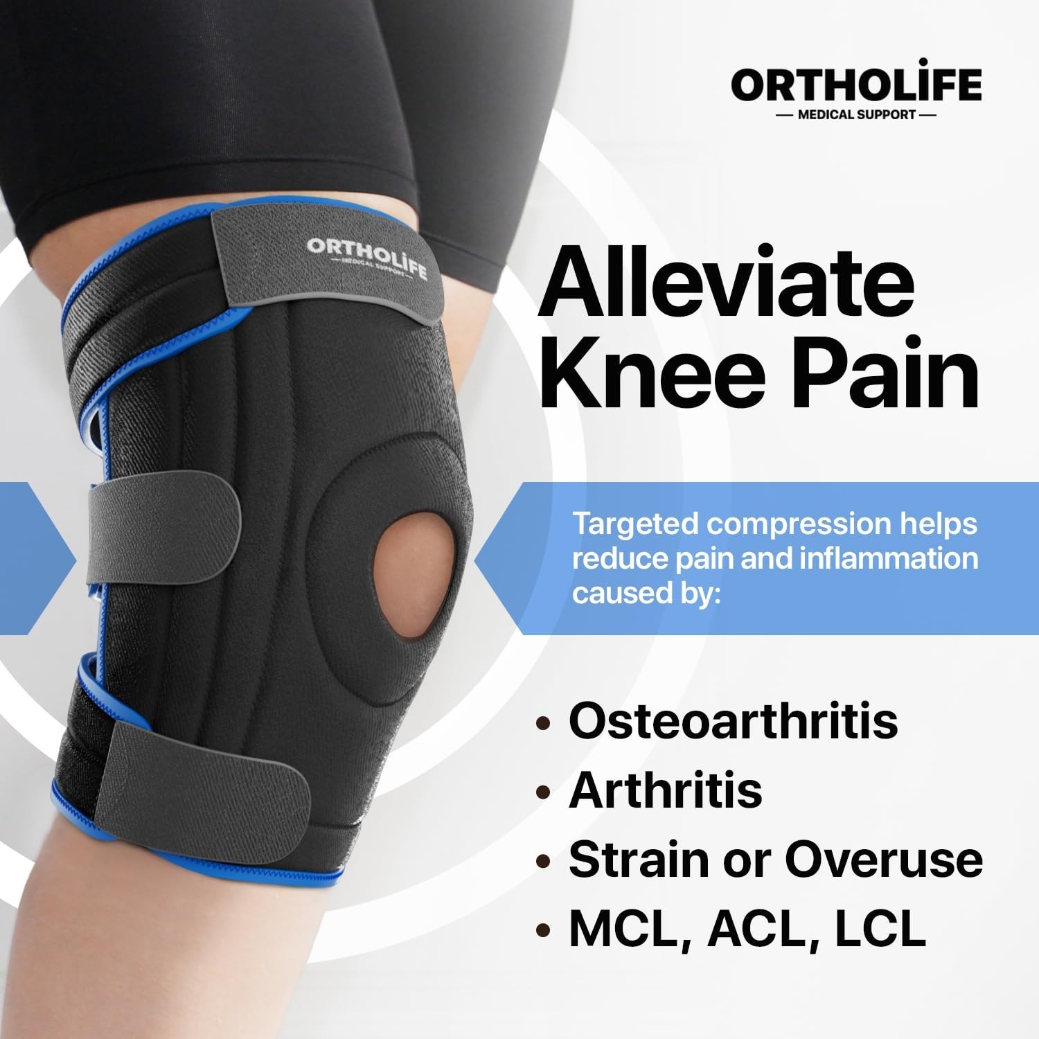 Knee Brace Compression Sleeve for Meniscus Tear, ACL, Arthritis Pain Relief