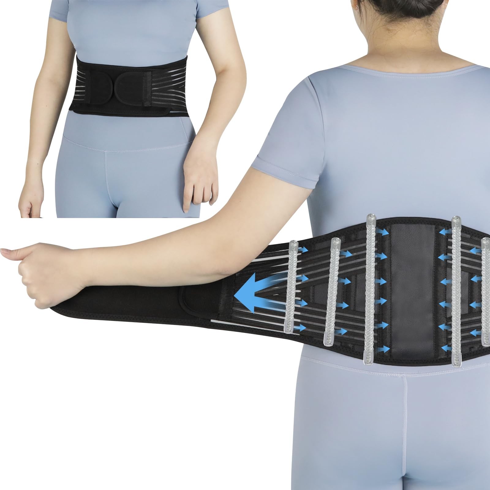 KkaFFe Back Brace Black Medium