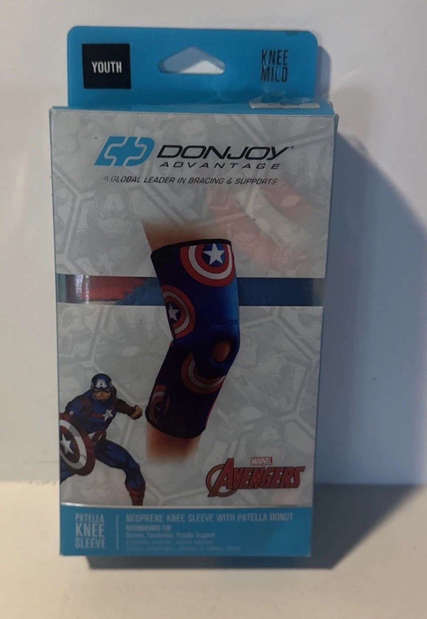 DonJoy Marvel Avengers Captain America Youth Neoprene Knee Sleeve PatellaDonut05