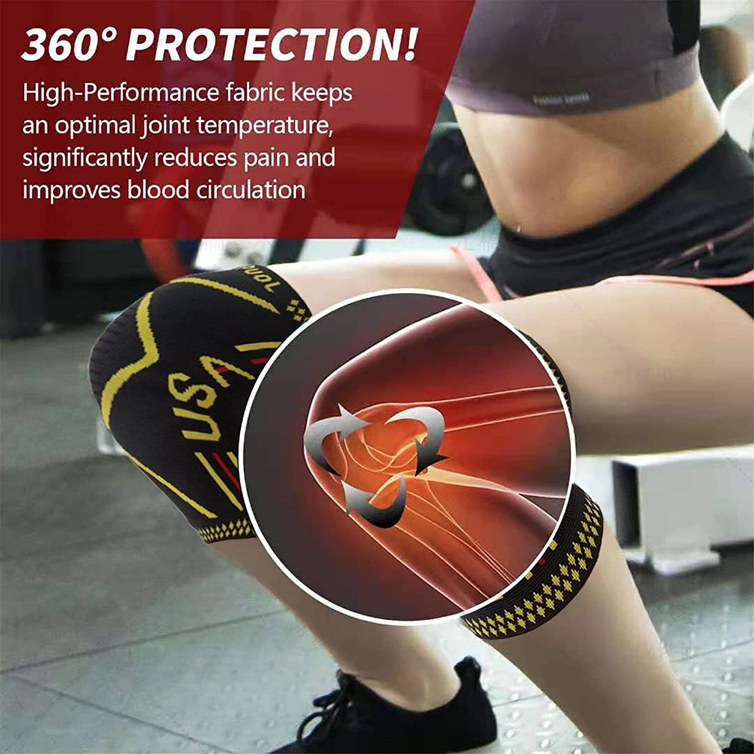 Plus Size Knee Brace Compression Knee Sleeve for Women & Men | Copper Knee