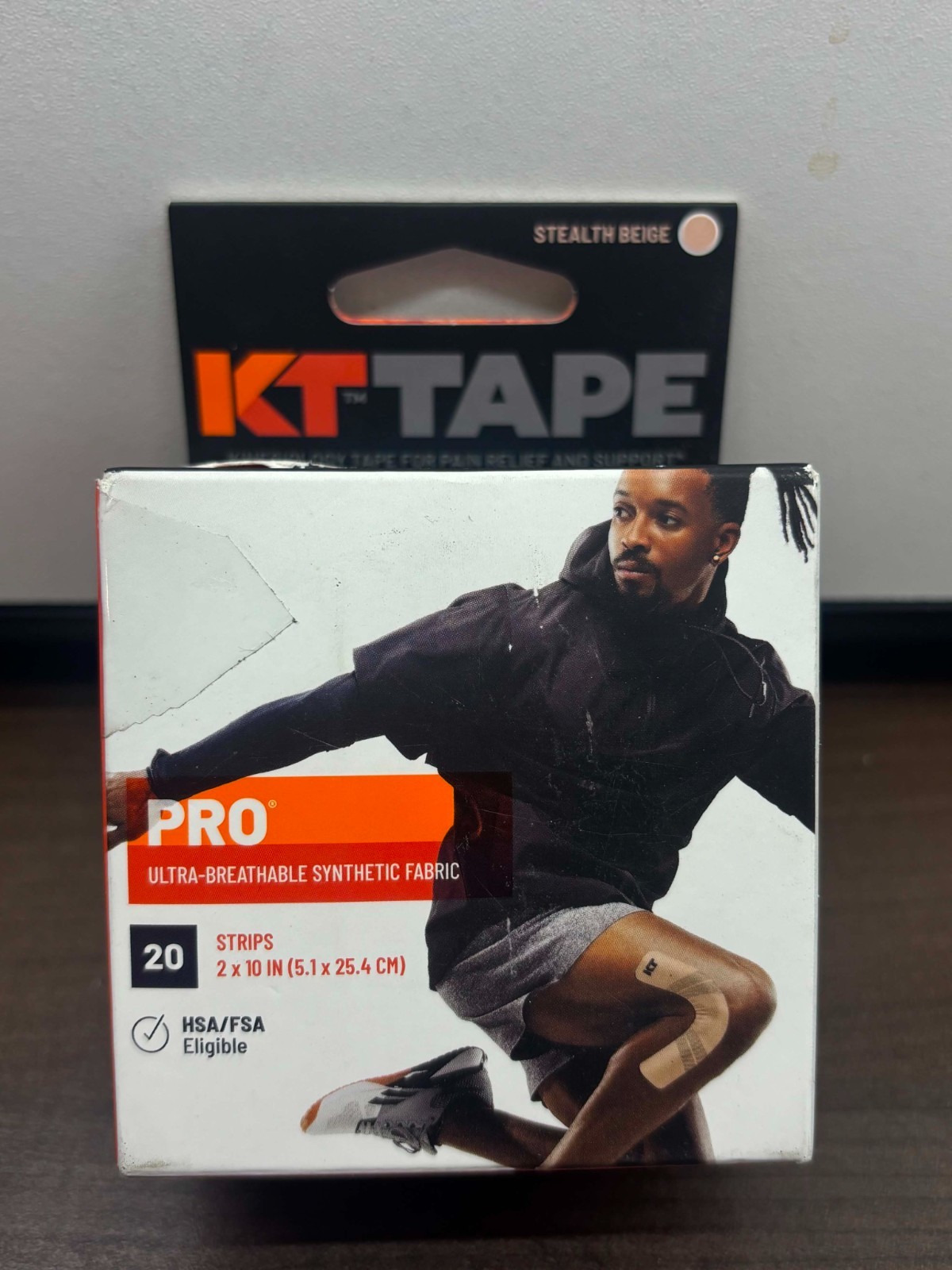 KT Tape Pro Synthetic Kinesiology Athletic Tape 20ct 10in Precut Strips Stealth