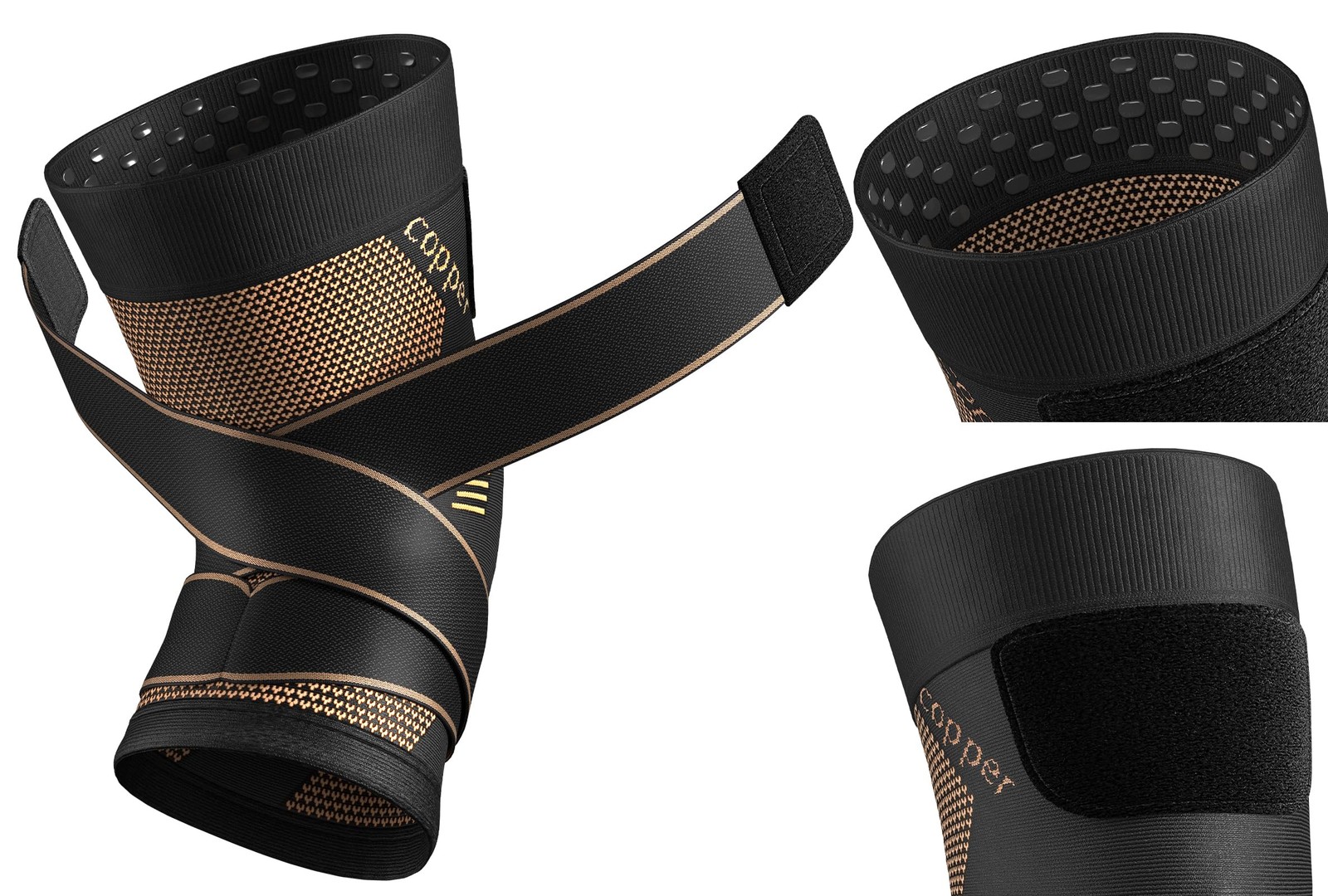NEENCA Copper Knee Brace with Straps for Medium, High Copper-Single