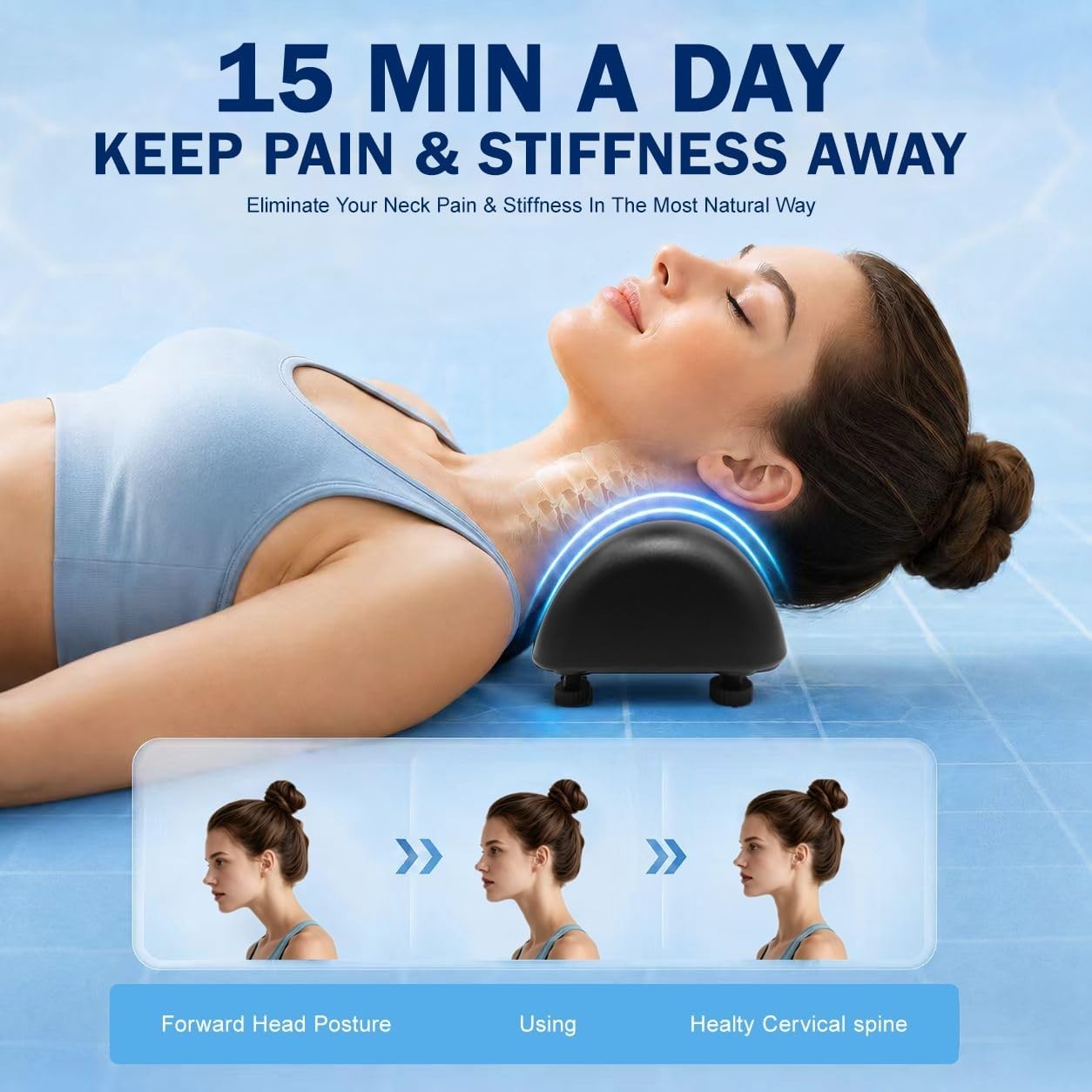 Neck Stretcher for Pain Relief Cervical Traction Device Pillow TMJ & Neck Hump
