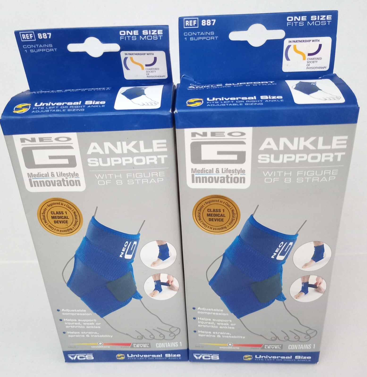 2x Neo G Ankle Support Universal Size 887 Moderate Support Level One Size