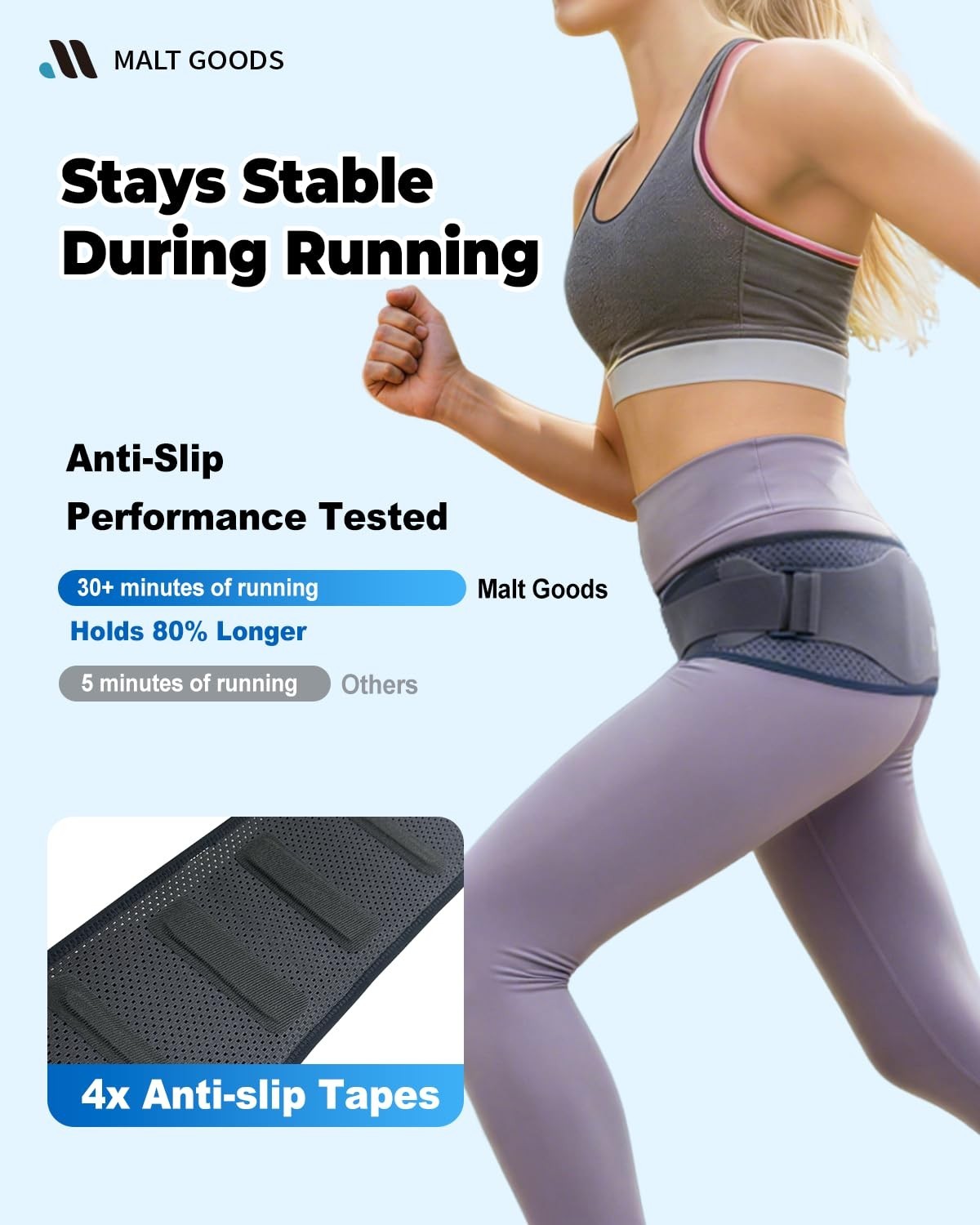 Widened SI Joint Support Belt with 3D Massage Pads – Anti-Slip Sacroiliac Brace