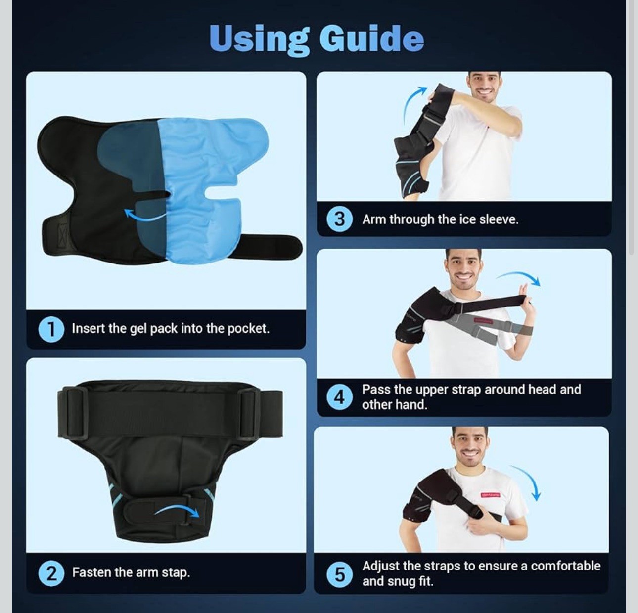 Shoulder Ice Pack Wrap Shoulder Brace, Gel Cold Compression , 1 Gel Ice Pack